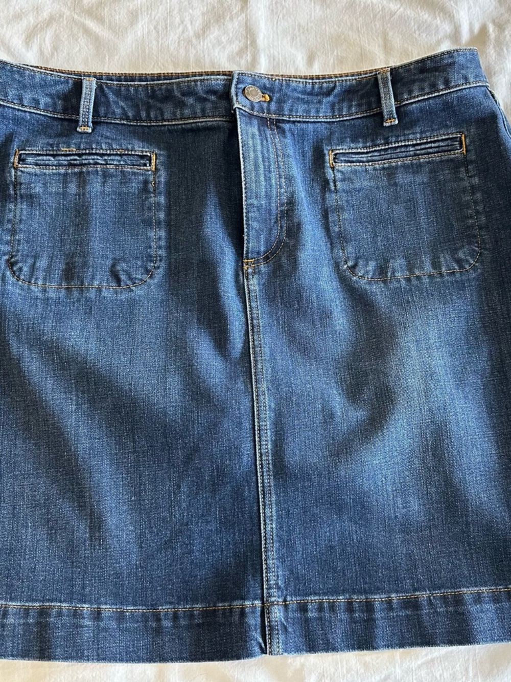 Talbots Blue Denim A-Line Skirt